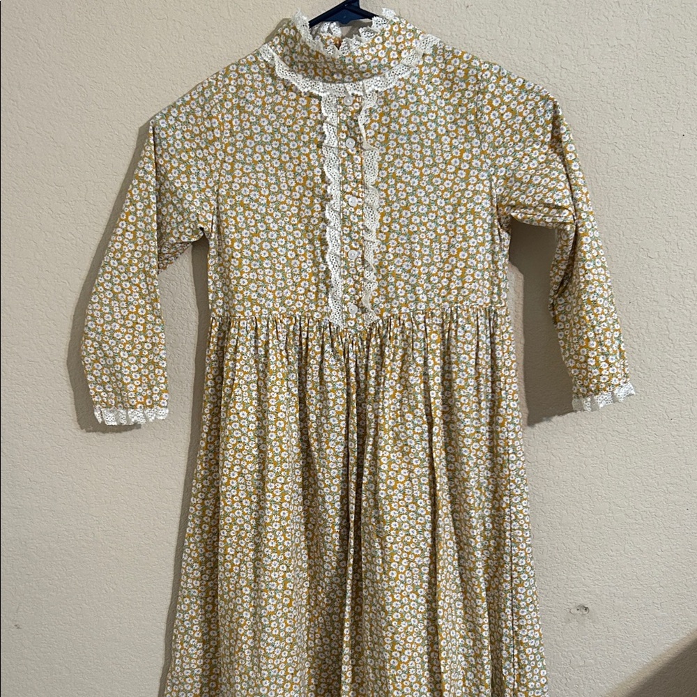 Scarlet Darkness Floral Yellow Kids Casual Dress